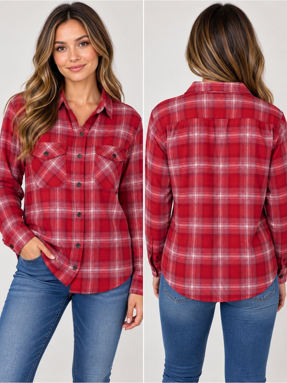 Target 🎯 and wild fable Red Plaid Button-Front Shirt